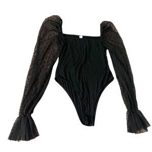 Long sheer sleeves with body suit